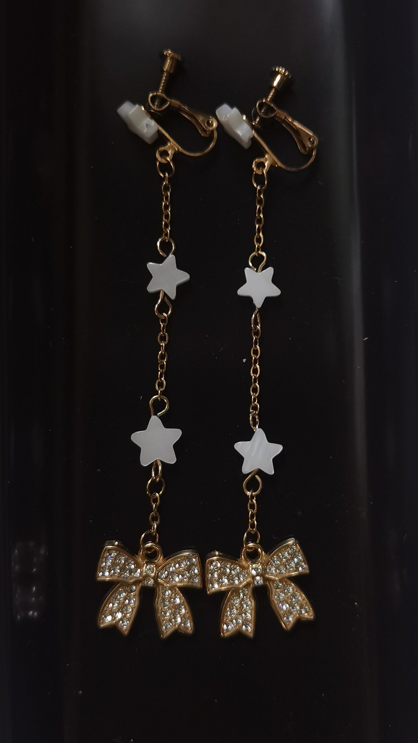 Ear Clip Earrings 18k gold-plated Titanium Steel Bow Knot GMJE53