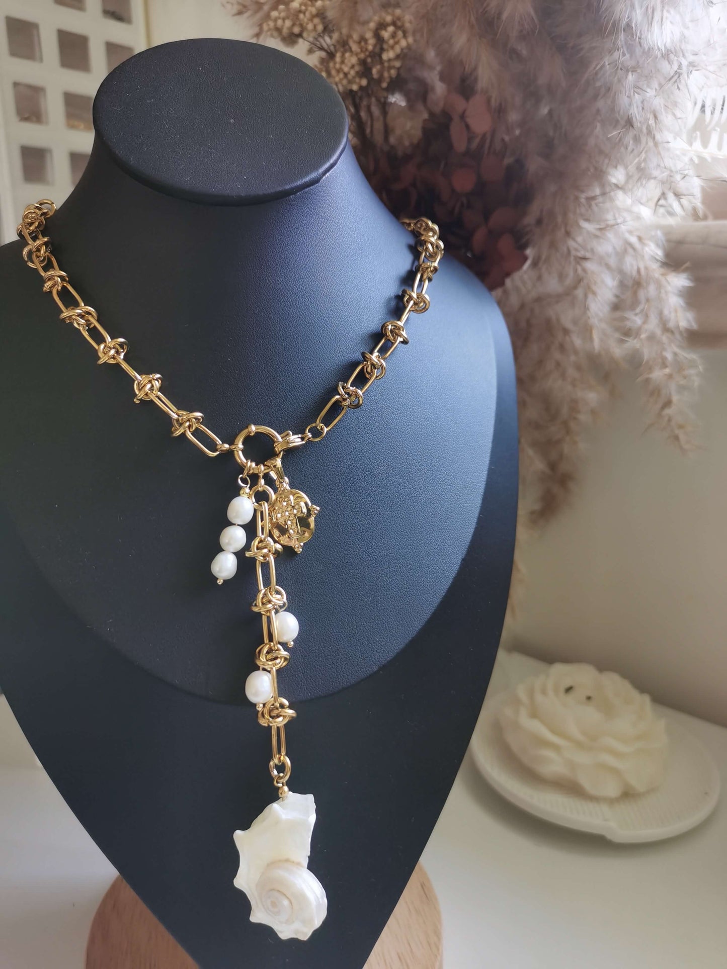 Beach Jewelry Necklace 18k gold-plated Titanium Steel Rope chain Trendy Jewelry 2025 GMJN41