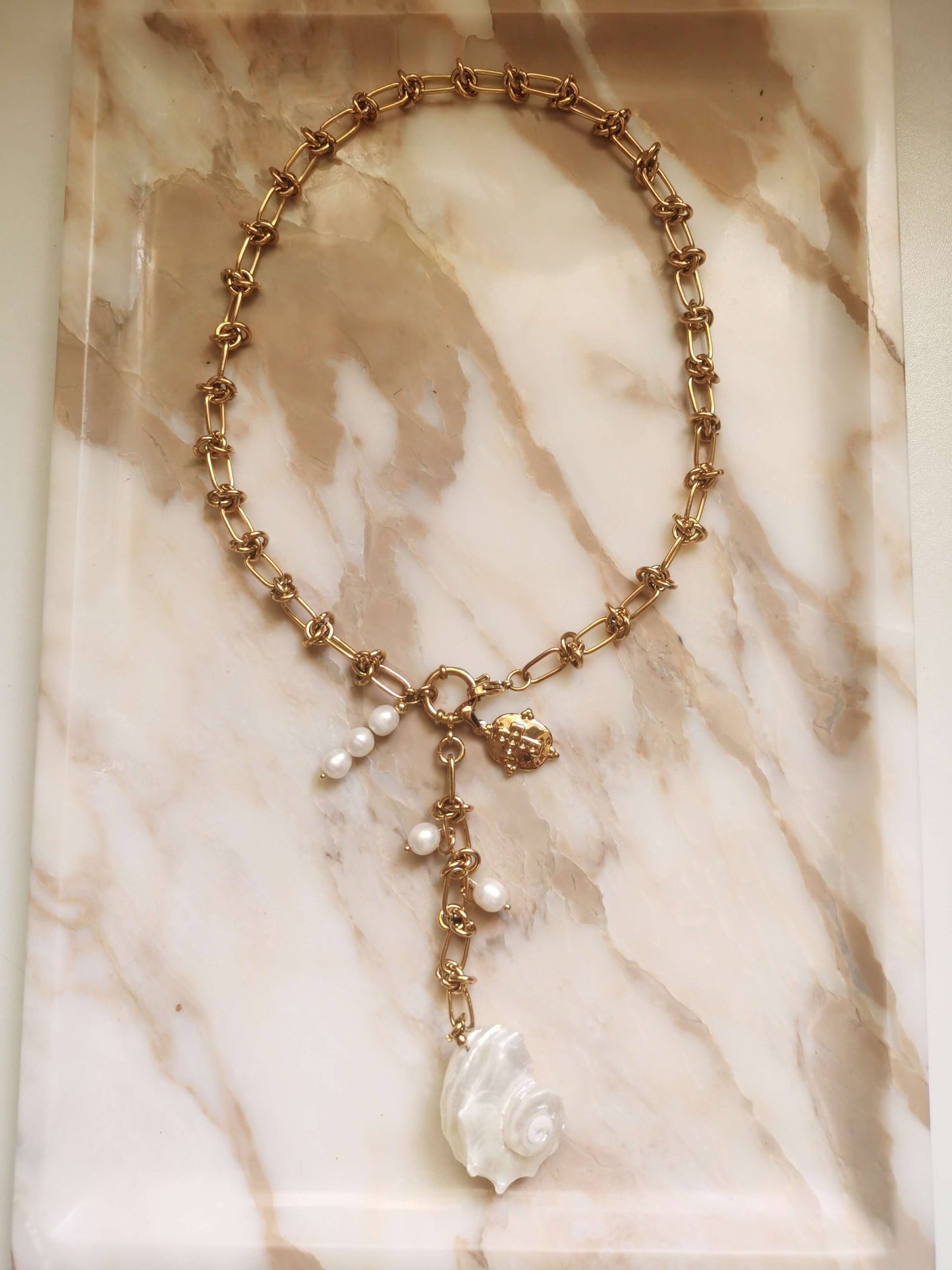 Beach Jewelry Necklace 18k gold-plated Titanium Steel Rope chain Trendy Jewelry 2025 GMJN41