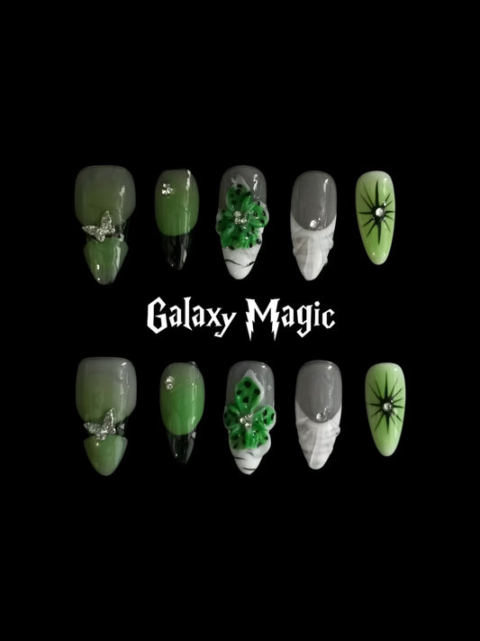 NO:1045 Acrylic 3D Flower Press on nails almond reusable durable trendy 2025