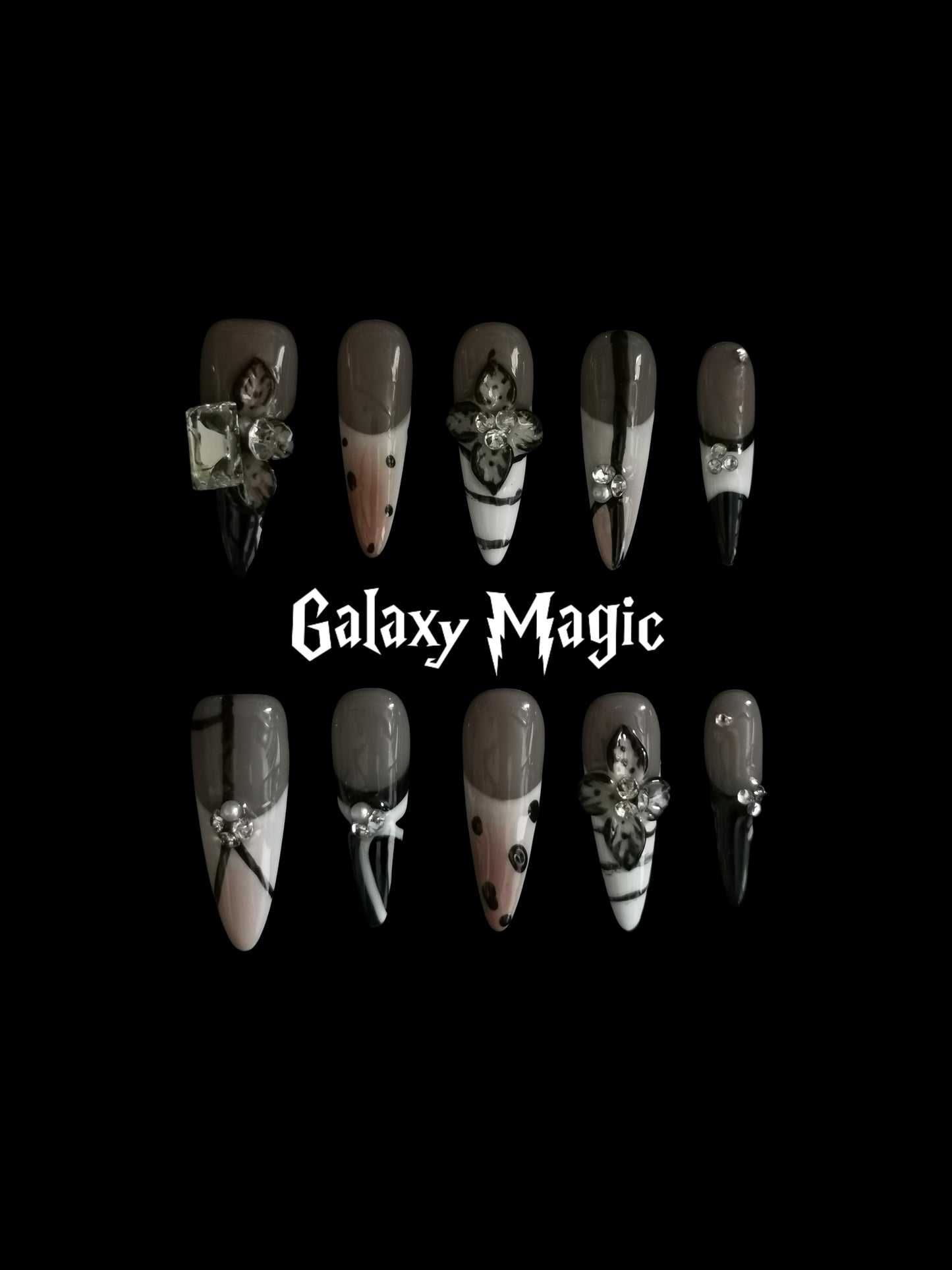 NO:1044 Acrylic 3D Flower Press on nails short square stilleto coffin reusable durable trendy 2025