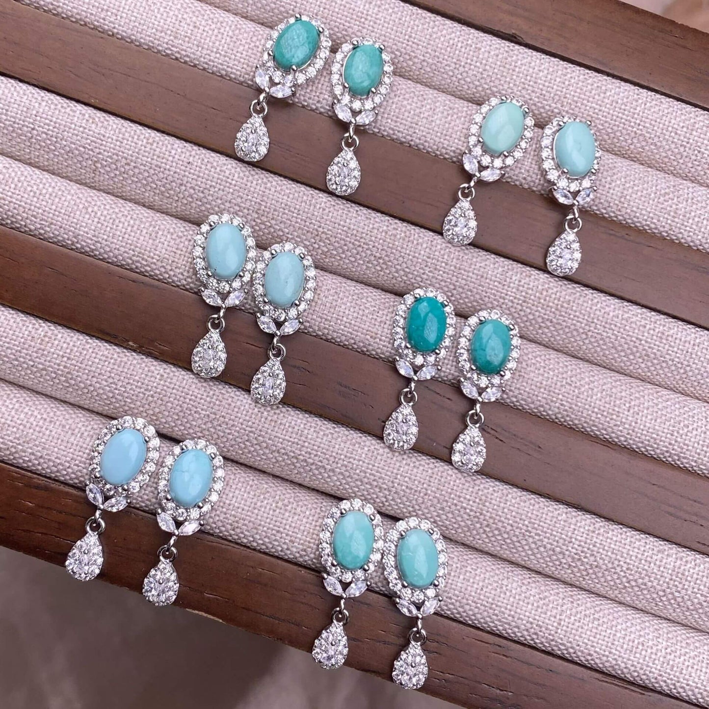 Black Opal Black Shell White Shell Turquoise Purple-toothed black, golden sunstone, garnet  earrings S925, silver inlaid with full diamonds, feather style,  fashionable OL earrings