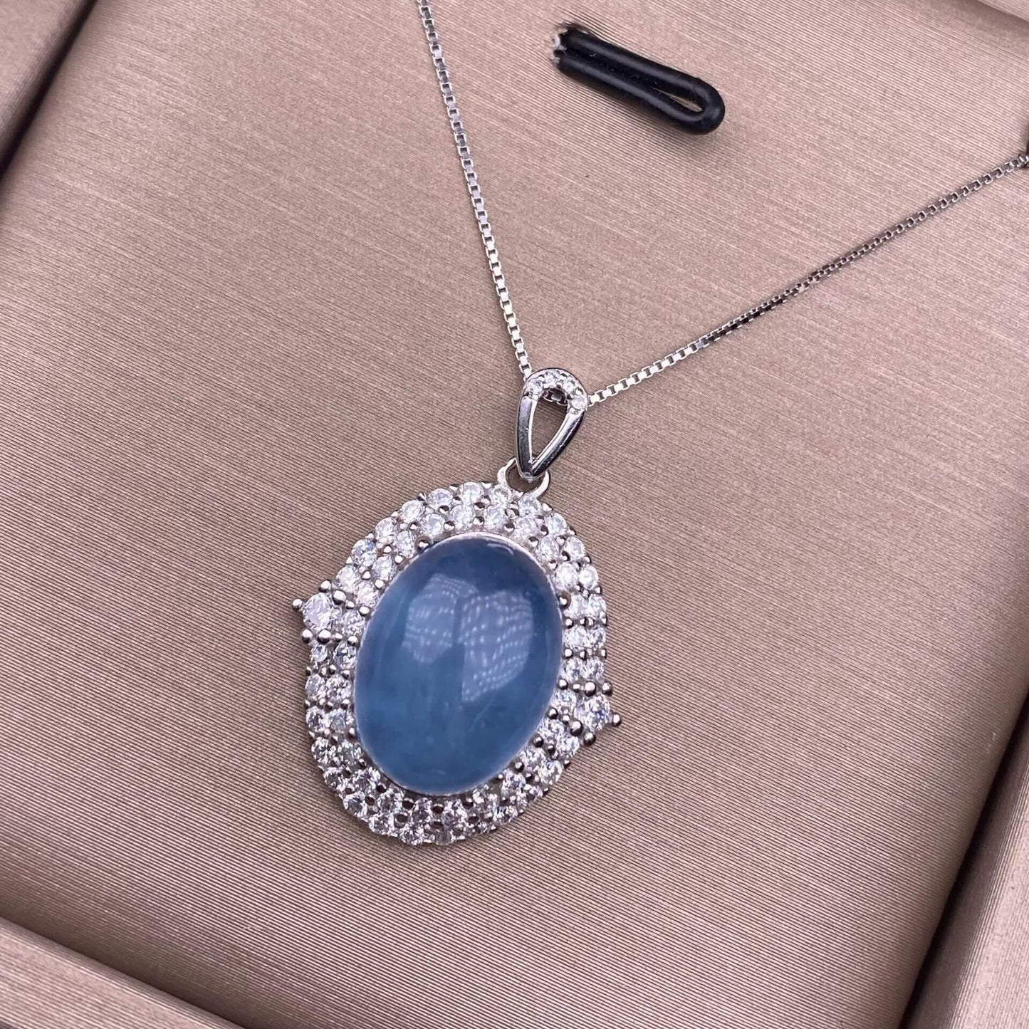 South Red, amethyst, purple dragon crystal, aquamarine pendant s925, silver inlaid with full diamonds, light luxury and exquisite women's collarbone chain pendant, simple and versatile for commuting