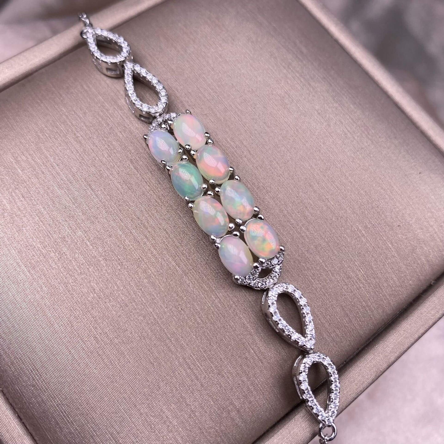 Opal Turquoise Bracelet S925 silver inlaid  silver jewelry chain Trendy Jewelry 2025