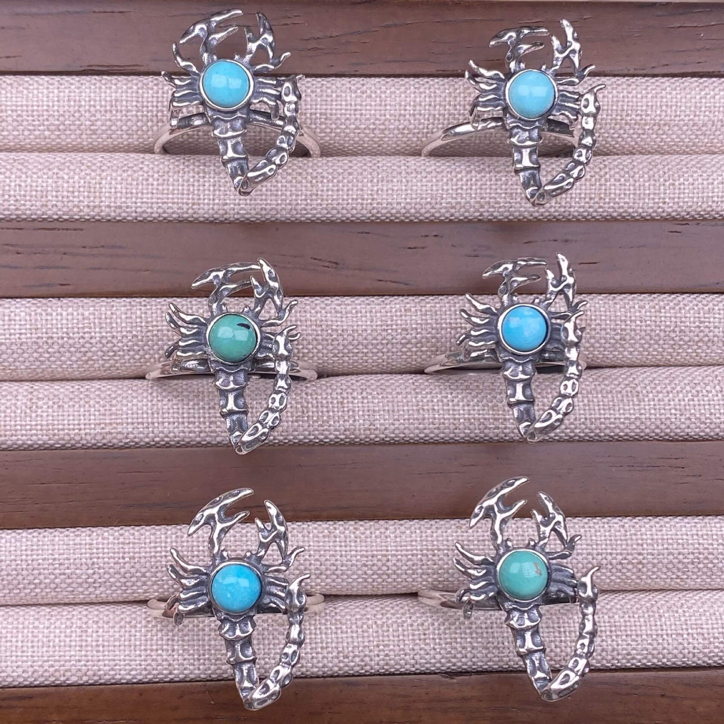 The turquoise Jade ring S925 in silver scorpion shaped silver ring