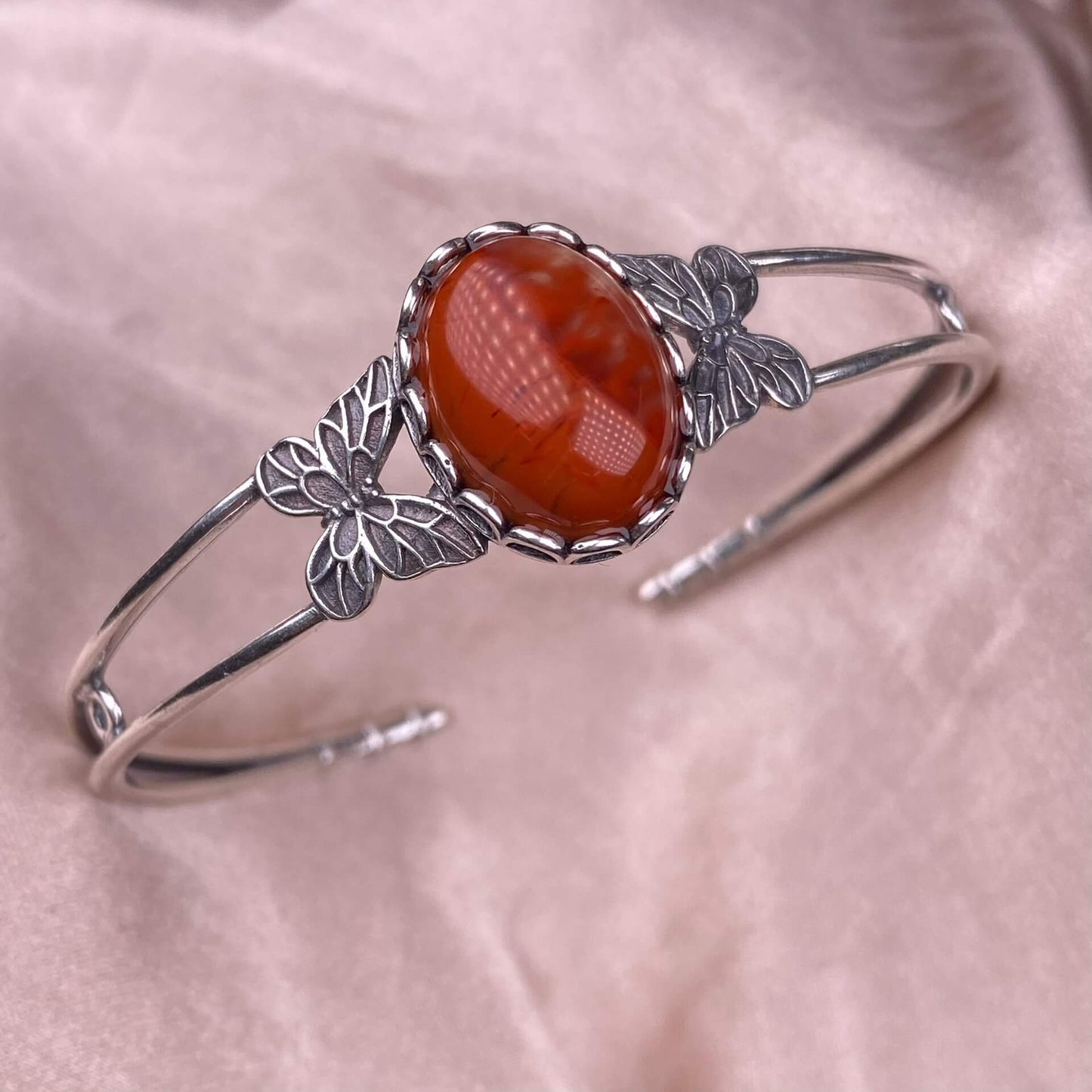 Old wax, green dragon crystal, south red, rose crystal, blue crystal, Peter stone bangle bracelet S925, silver inlaid, retro open bracelet