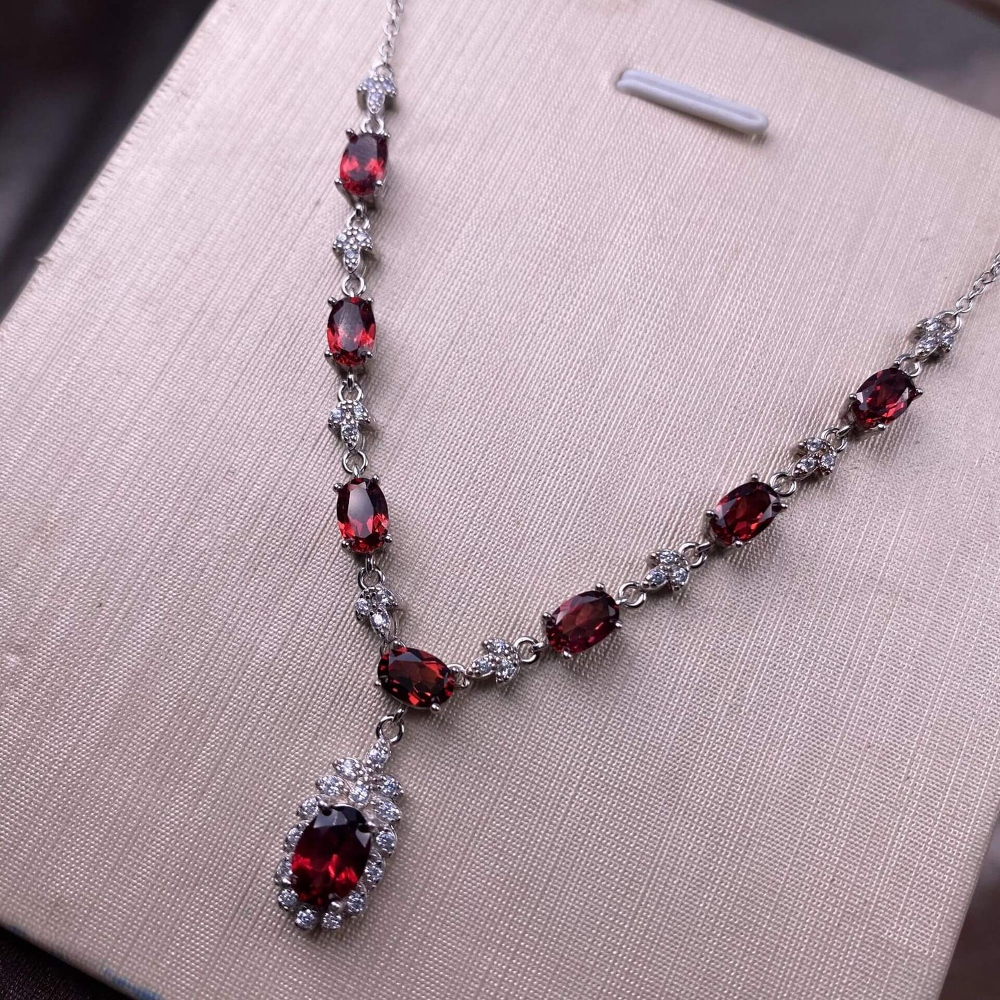 Opal/Black Opal/Turquoise/London blue topaz/Olivine/Garnet/ Hetian jade/Amethyst/Topaz S925 necklace, silver inlaid with full diamonds, exquisite light luxury evening wear chain, Opal collarbone chain, fashionable office lady