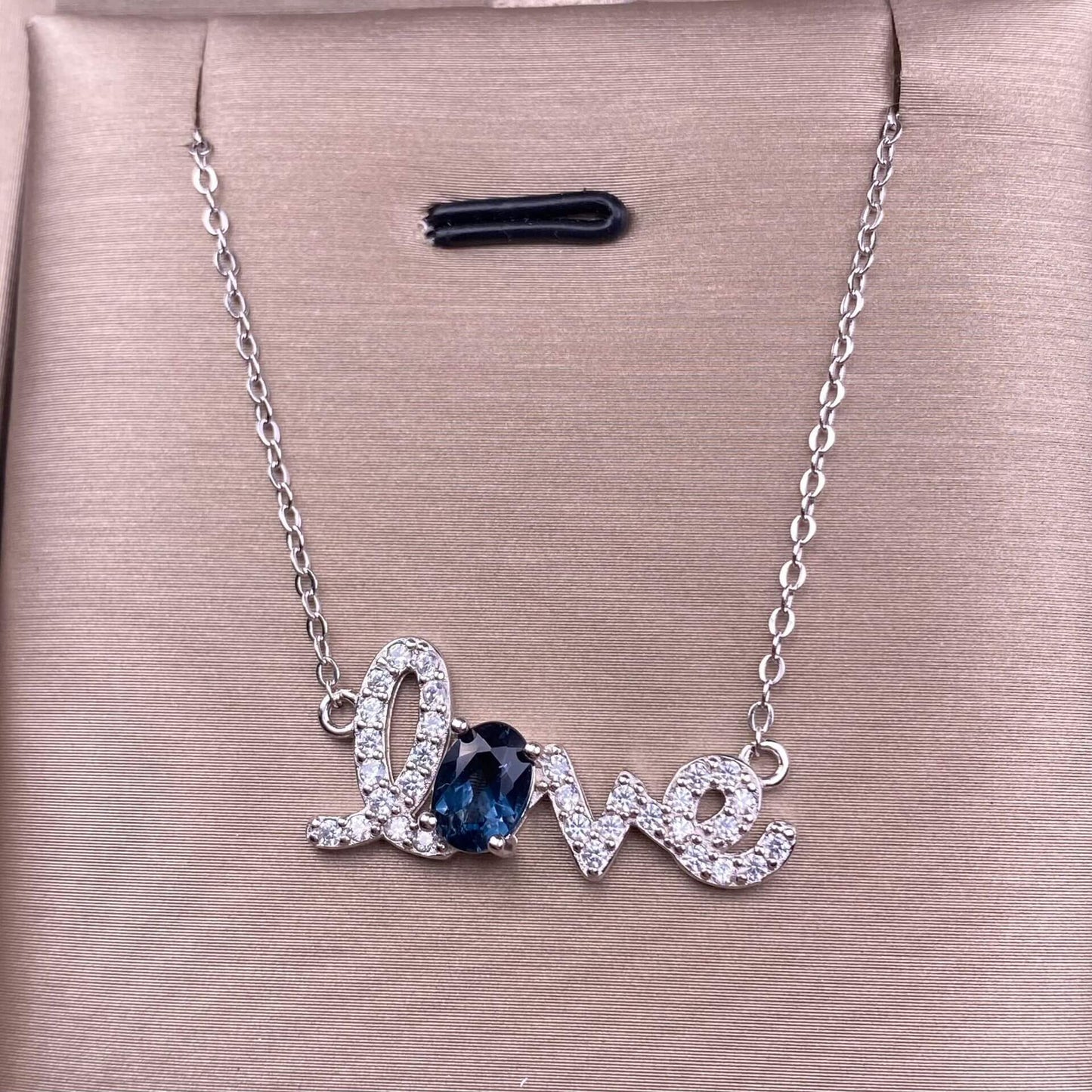 Blue topa, golden stone, turquoise S925 necklace, silver inlaid with full diamonds, exquisite light luxury evening wear chain fashionable office lady