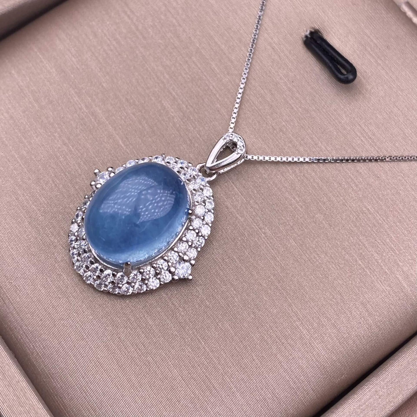 South Red, amethyst, purple dragon crystal, aquamarine pendant s925, silver inlaid with full diamonds, light luxury and exquisite women's collarbone chain pendant, simple and versatile for commuting