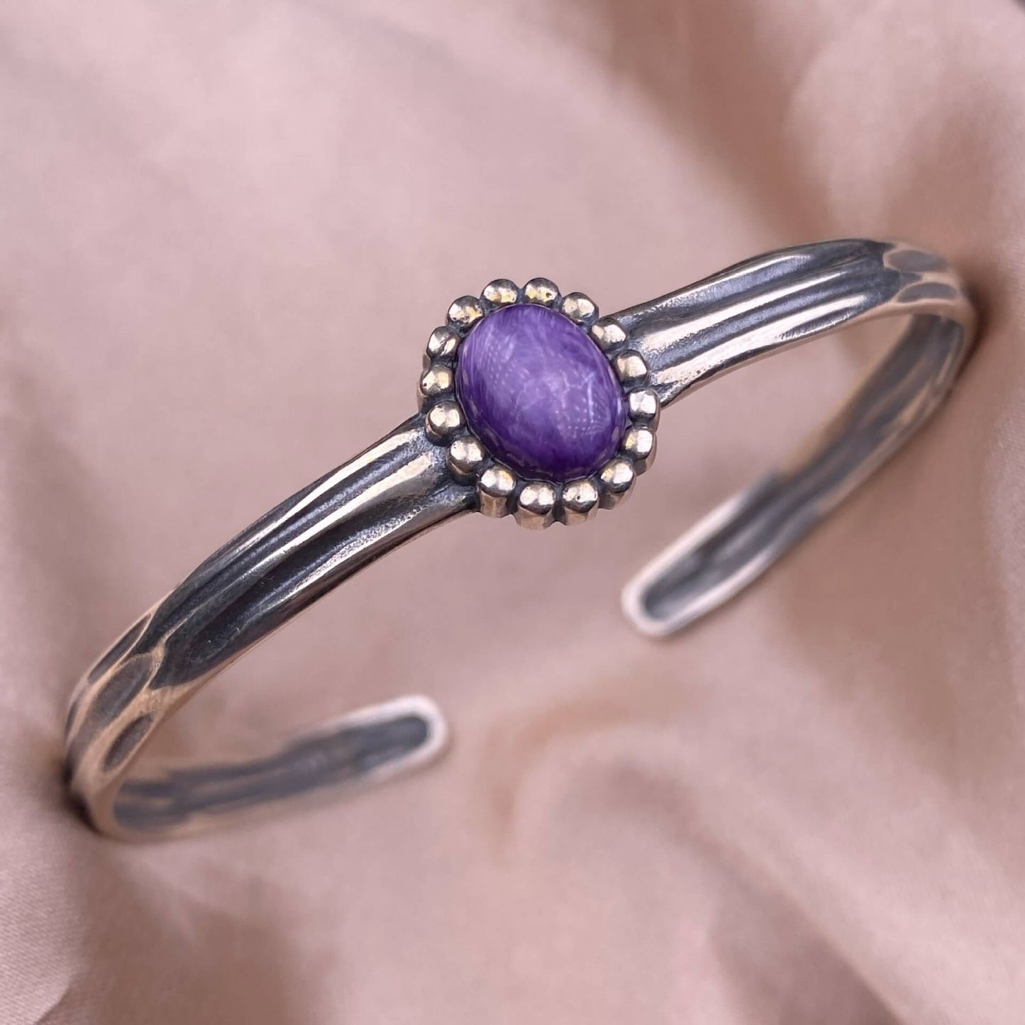 Nan Hong, Golden luck stone, turquoise, Purple Dragon Crystal bangle bracelet S925, silver inlaid, retro open bracelet