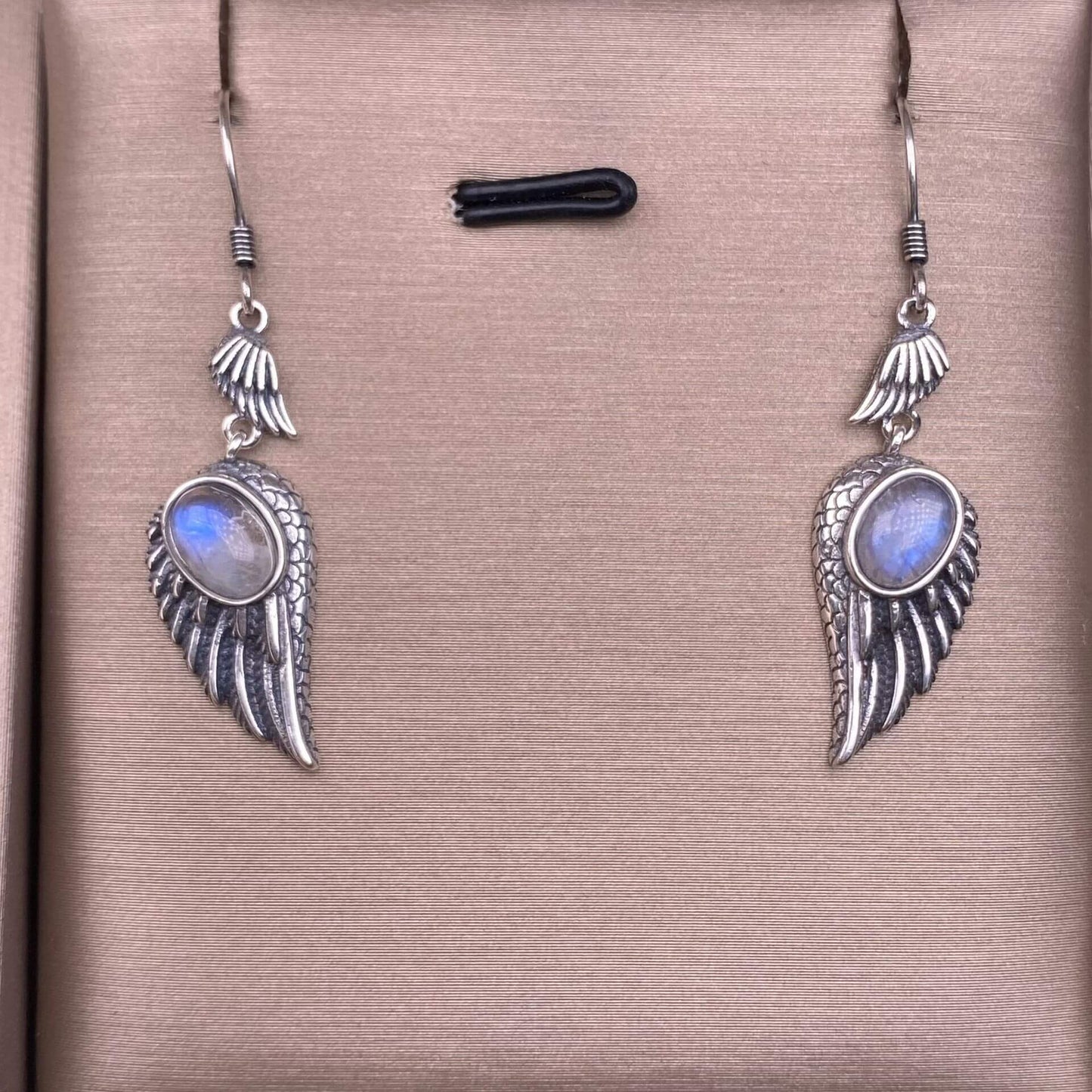 Garnet, black opal, black shell, white shell, tea crystal, purple dragon crystal wings earrings S925 (Copy)