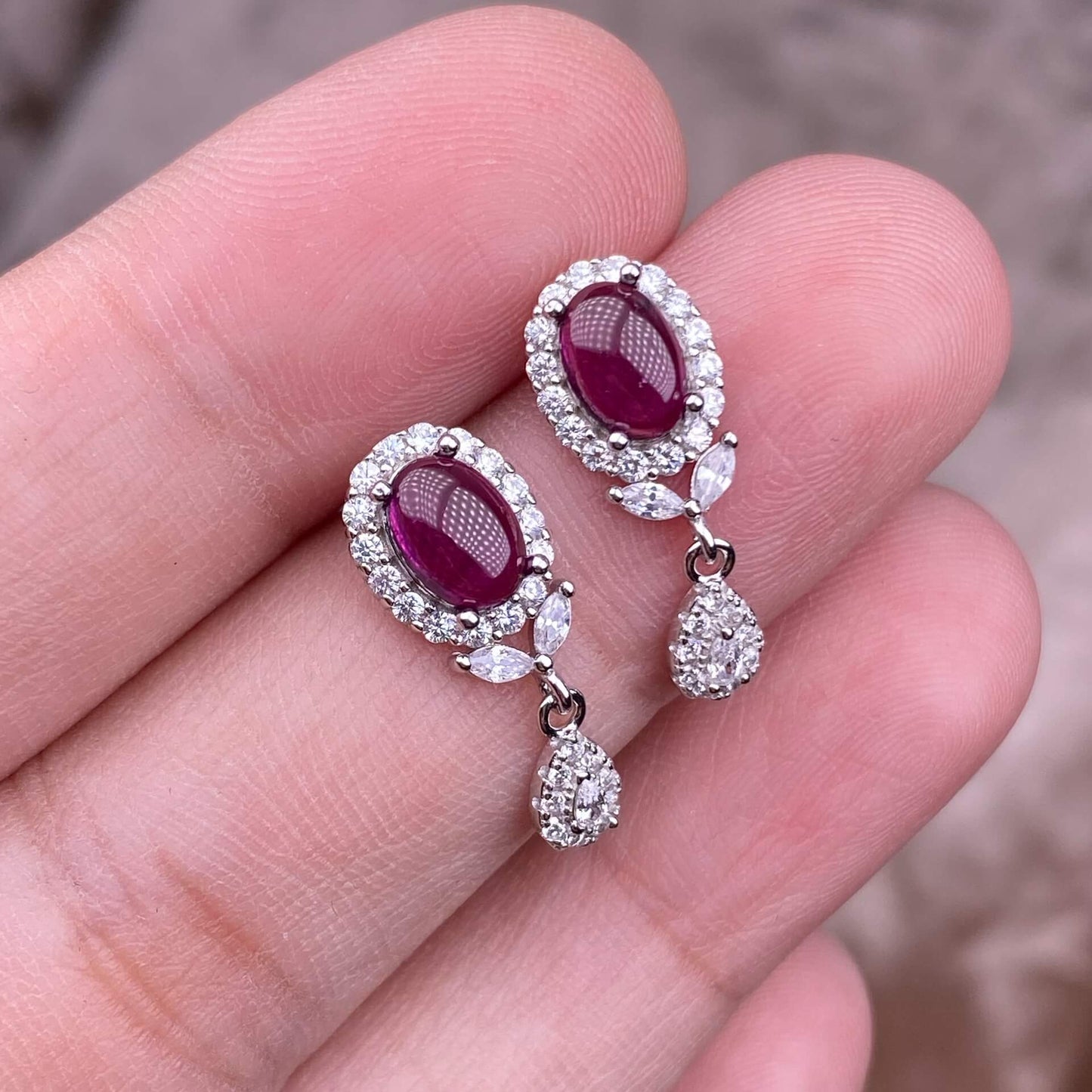 Black Opal Black Shell White Shell Turquoise Purple-toothed black, golden sunstone, garnet  earrings S925, silver inlaid with full diamonds, feather style,  fashionable OL earrings