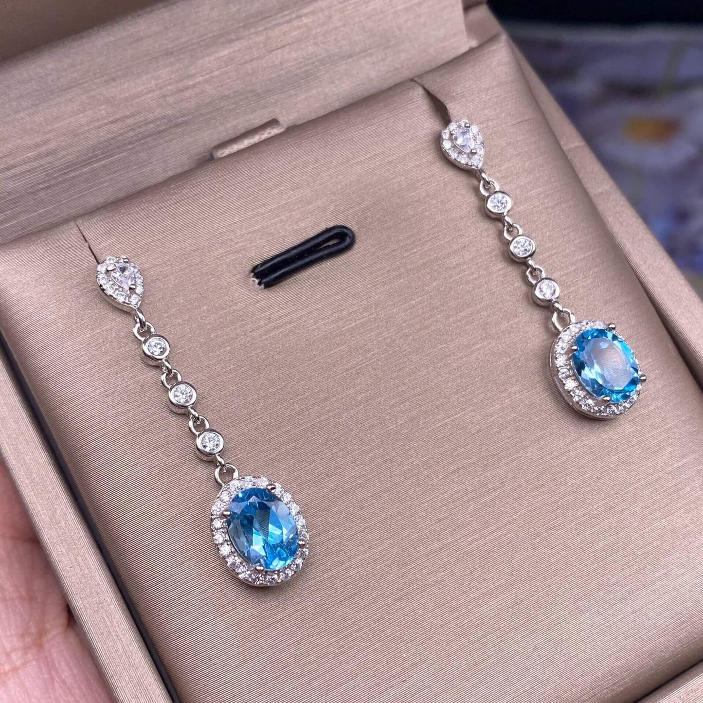 Old wax, garnet, blue topaz, citrine, amethyst, diopside, Swiss blue topaz, peridot, black opal, opal earrings S925