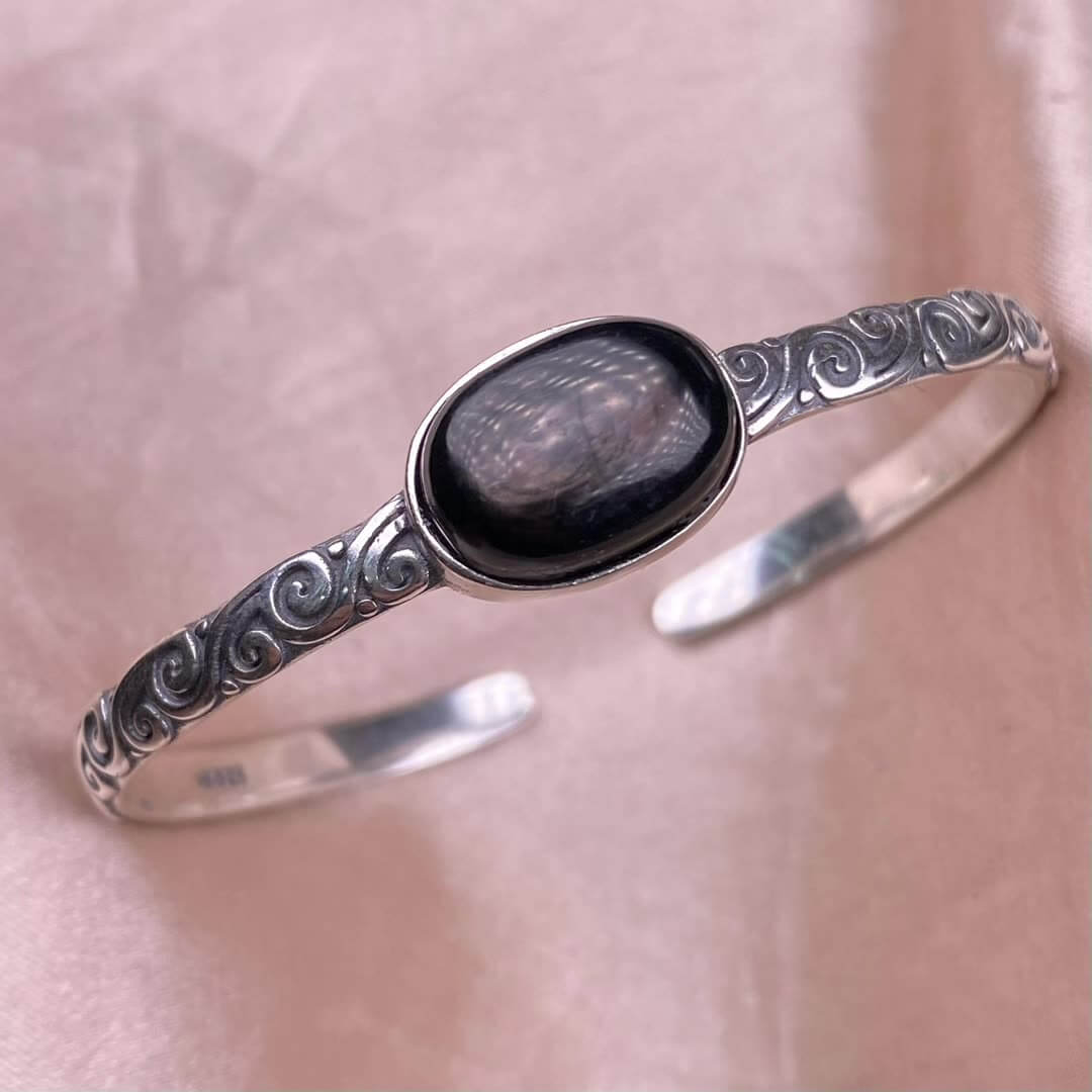 Old wax, green dragon crystal, south red, rose crystal, blue crystal, Peter stone bangle bracelet S925, silver inlaid, retro open bracelet