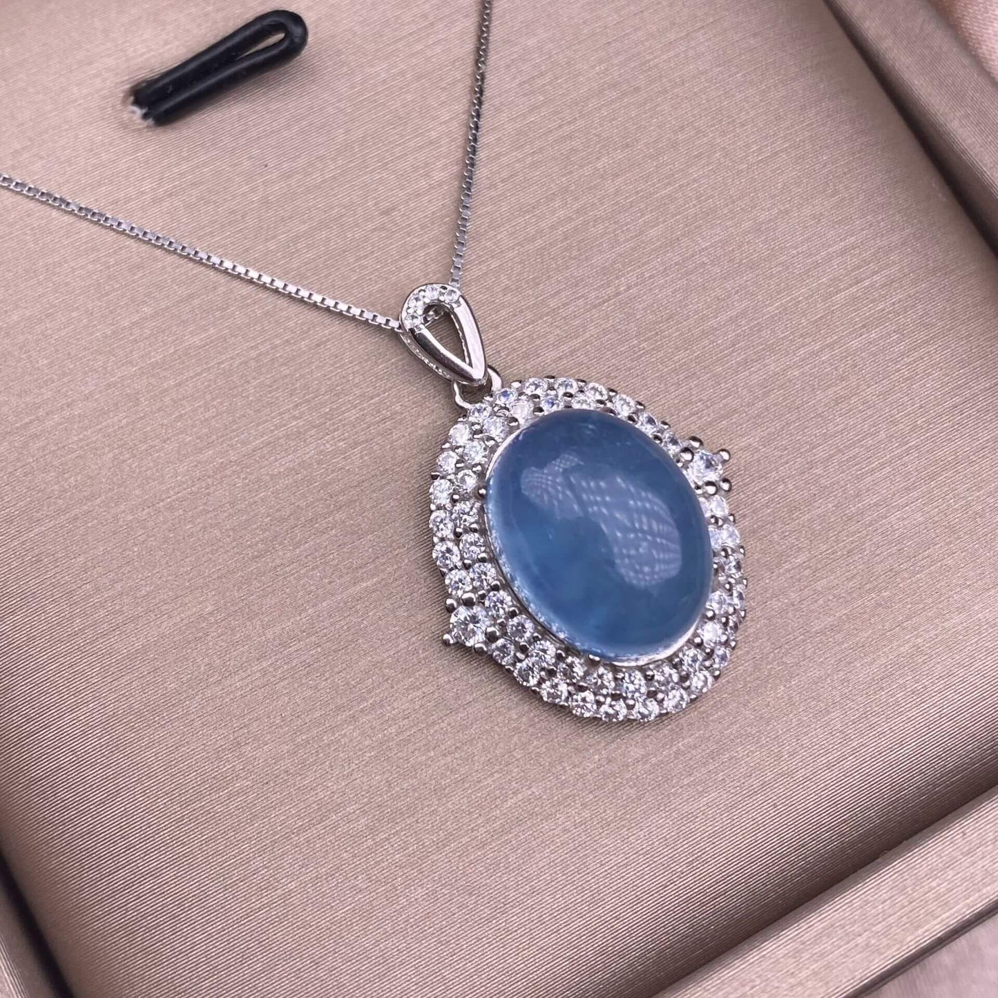 South Red, amethyst, purple dragon crystal, aquamarine pendant s925, silver inlaid with full diamonds, light luxury and exquisite women's collarbone chain pendant, simple and versatile for commuting