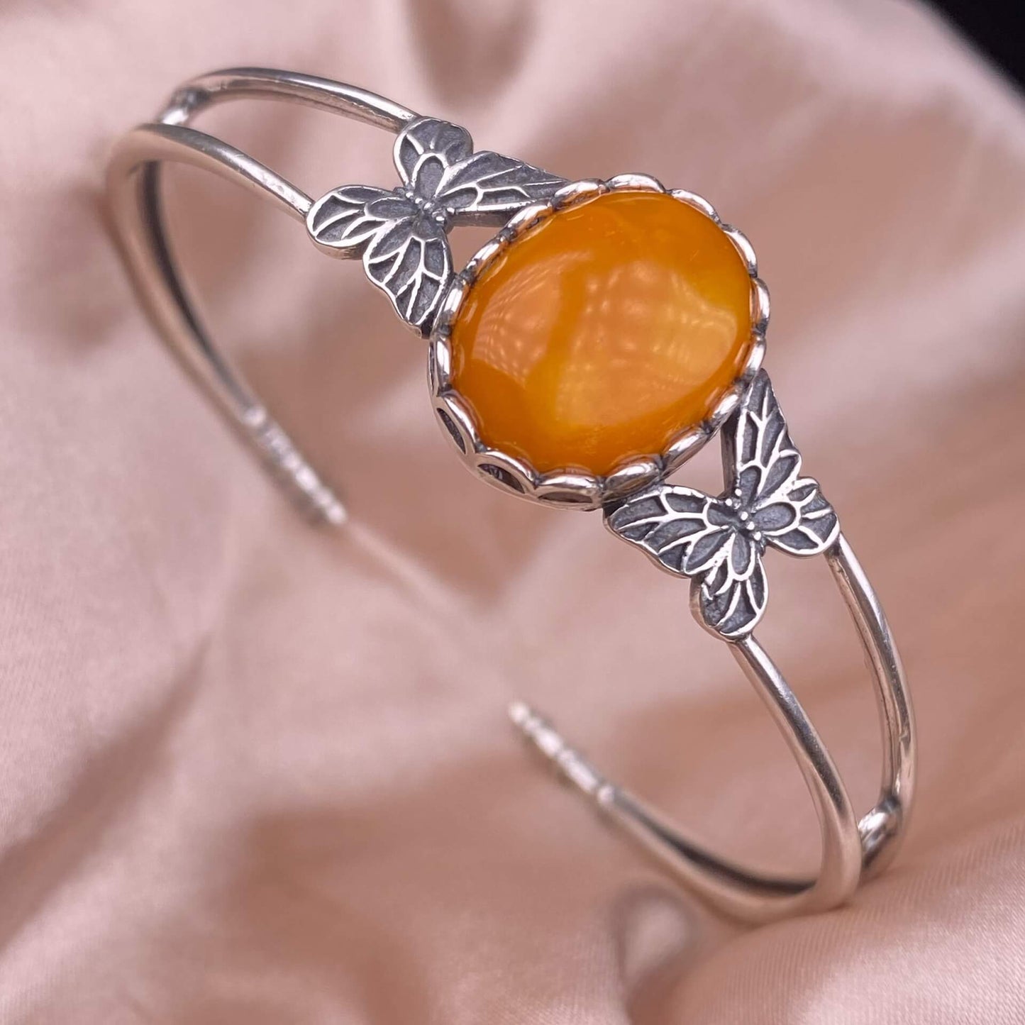 Old wax, green dragon crystal, south red, rose crystal, blue crystal, Peter stone bangle bracelet S925, silver inlaid, retro open bracelet