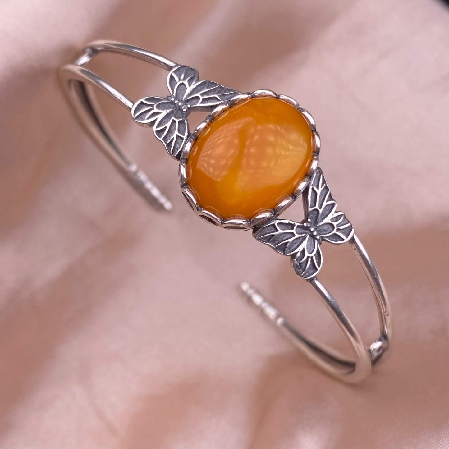 Old wax, green dragon crystal, south red, rose crystal, blue crystal, Peter stone bangle bracelet S925, silver inlaid, retro open bracelet