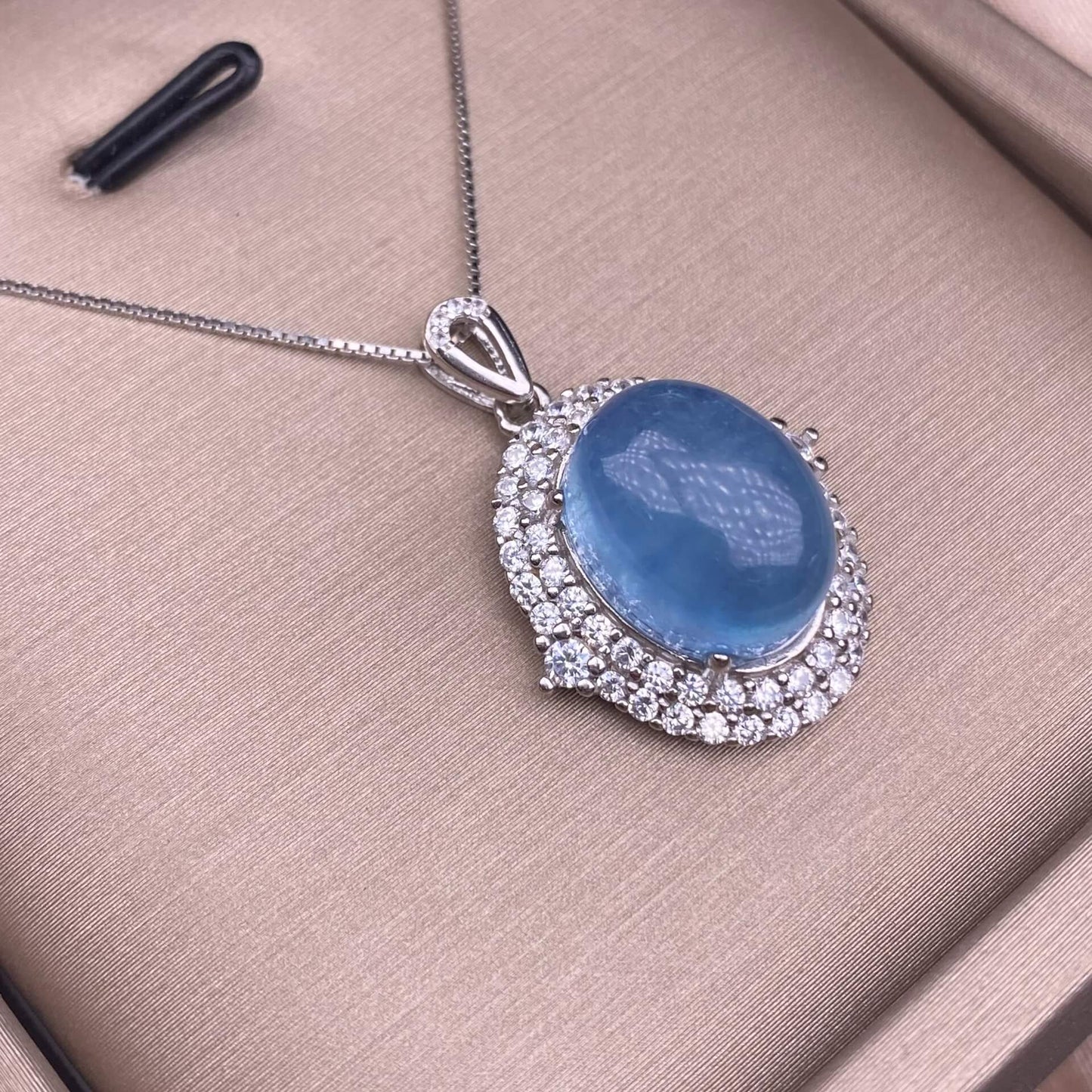 South Red, amethyst, purple dragon crystal, aquamarine pendant s925, silver inlaid with full diamonds, light luxury and exquisite women's collarbone chain pendant, simple and versatile for commuting