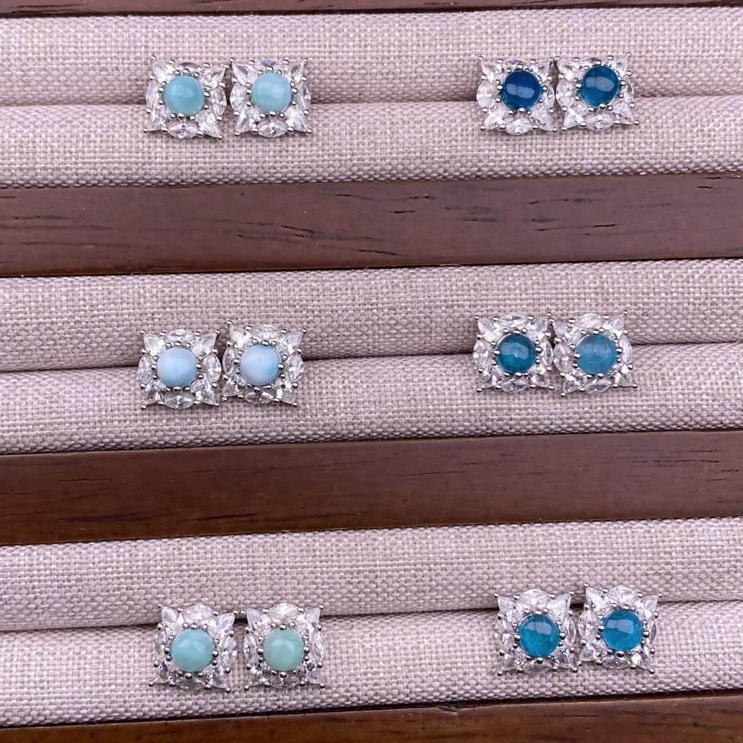 Garnet, amethyst, sea crest, blue phosphorescent, purple dragon crystal, citrine, turquoise, black opal, aquamarine, lapis lazuli, opal earrings