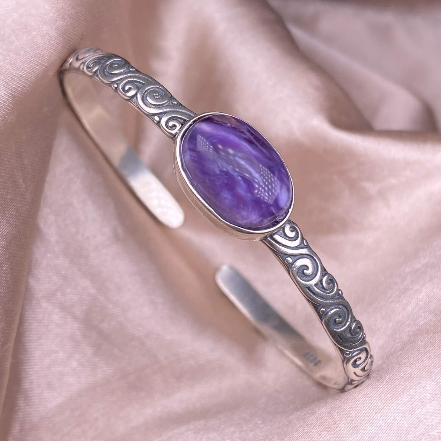 Old wax, green dragon crystal, south red, rose crystal, blue crystal, Peter stone bangle bracelet S925, silver inlaid, retro open bracelet