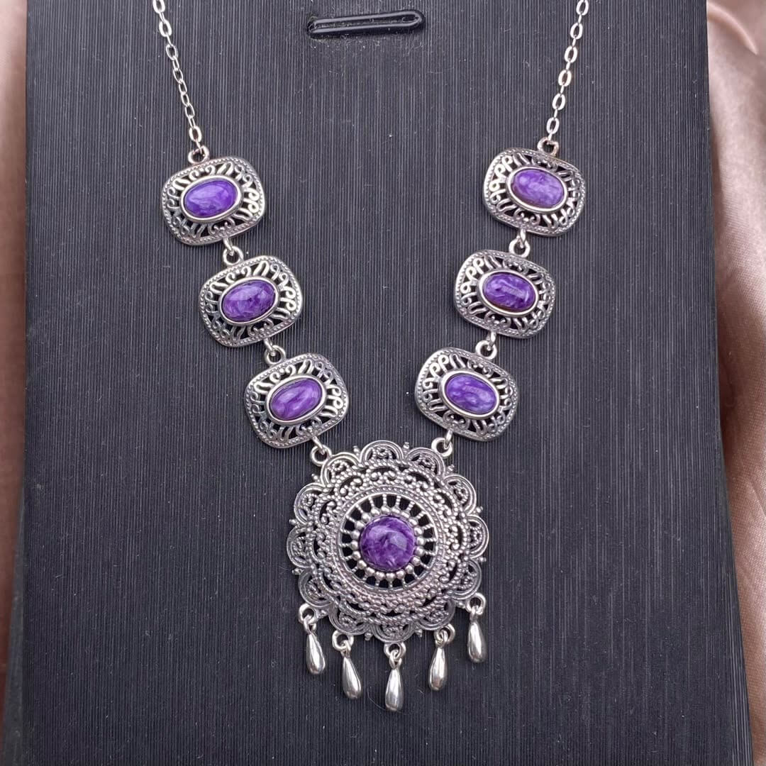 Citrine, black opal, black shell, garnet, purple dragon crystal, moonstone, purple tooth black, red jasper, jasper, golden fortune stone, copper hair crystal, gray moonlight, amethyst, s925 collarbone chain necklace