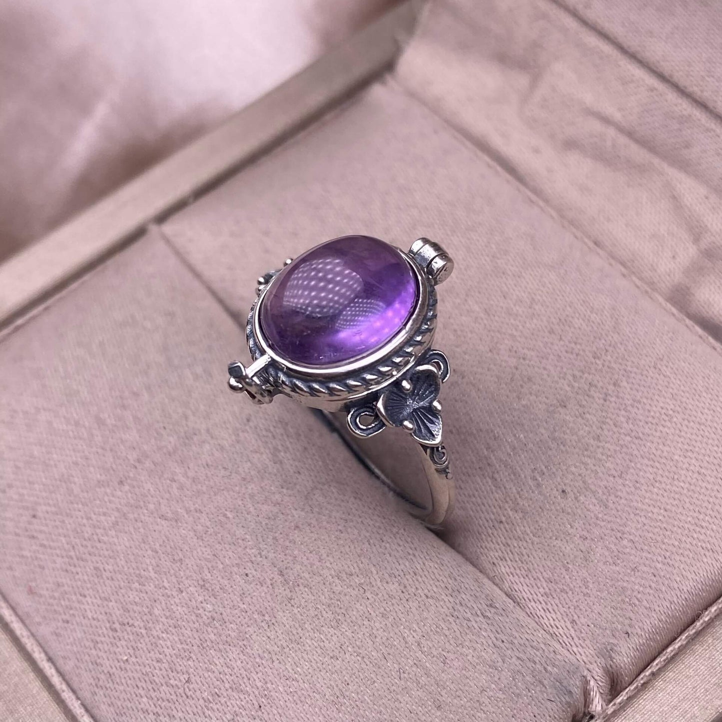 s925 Silver , Natural Stone.Amethyst sea-patterned stone, purple dragon crystal blue moonstone, grey moonstone ring, s925, silver inlaid,&nbsp;Jewelry 2025 GMSR1