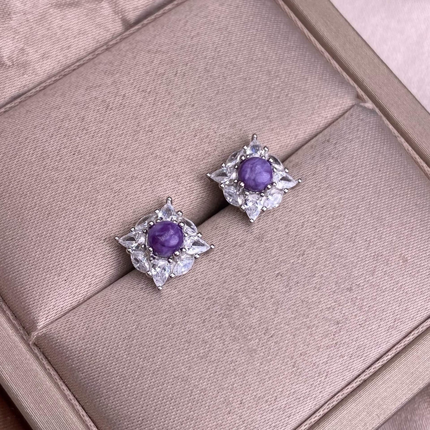 Garnet, amethyst, sea crest, blue phosphorescent, purple dragon crystal, citrine, turquoise, black opal, aquamarine, lapis lazuli, opal earrings