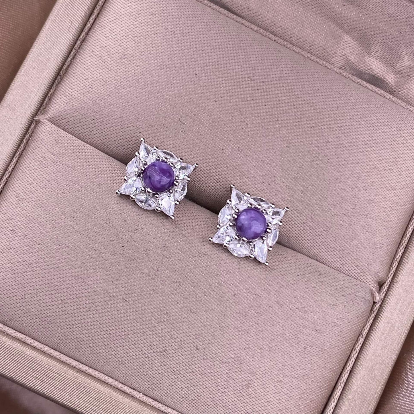 Garnet, amethyst, sea crest, blue phosphorescent, purple dragon crystal, citrine, turquoise, black opal, aquamarine, lapis lazuli, opal earrings