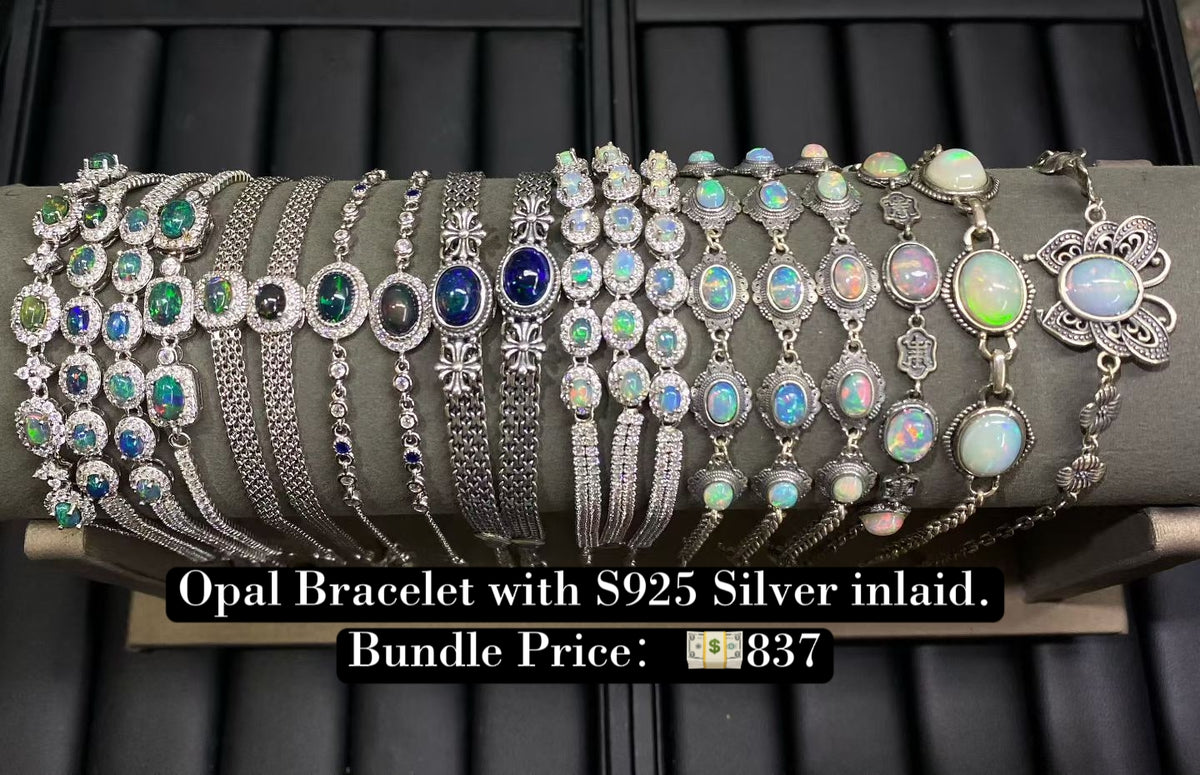 Bundle silver Jewelry  Opal Bracelets S925, silver inlaid, NO.B5