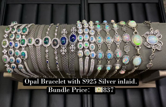Bundle silver Jewelry  Opal Bracelets S925, silver inlaid, NO.B5