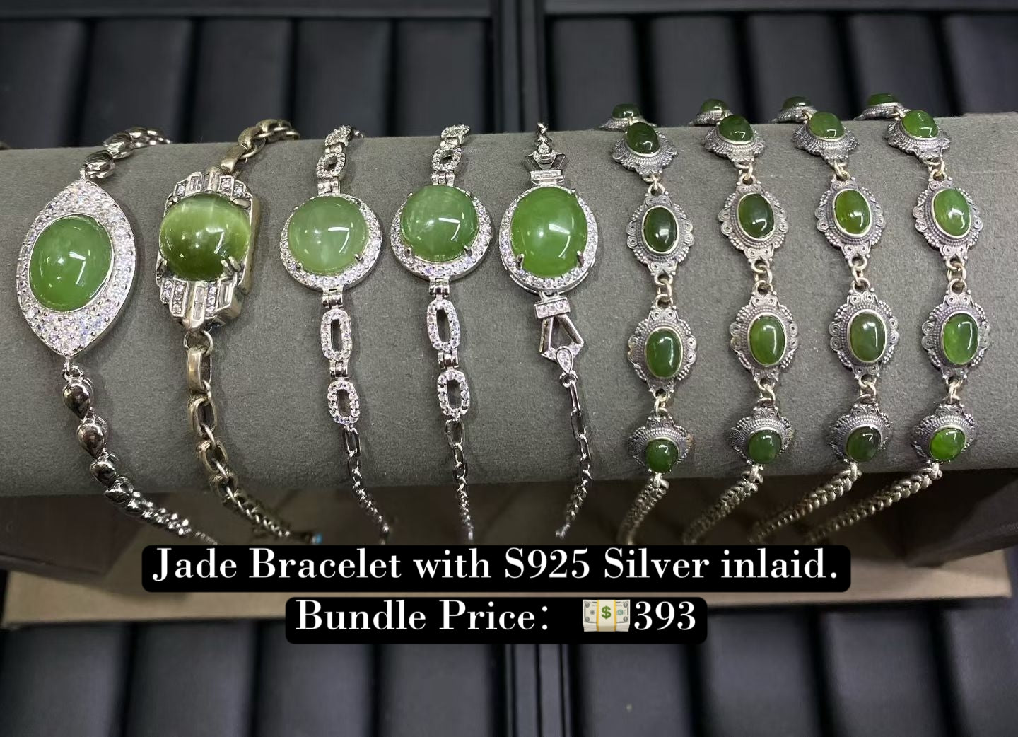 Bundle silver Jewelry  Jade Bracelets S925, silver inlaid, NO.B9
