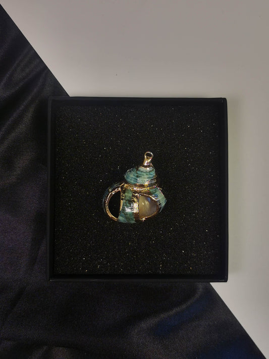 Shell element Pendant 18k gold-plated Titanium Steel Trendy Jewelry 2025 GMJP7S