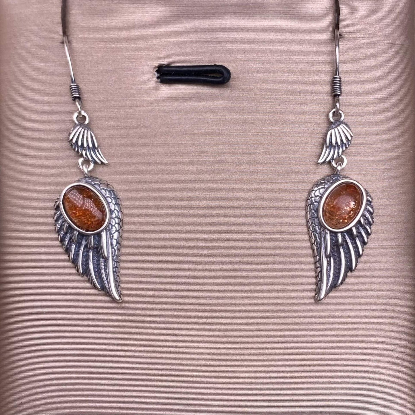 Garnet, black opal, black shell, white shell, tea crystal, purple dragon crystal wings earrings S925 (Copy)