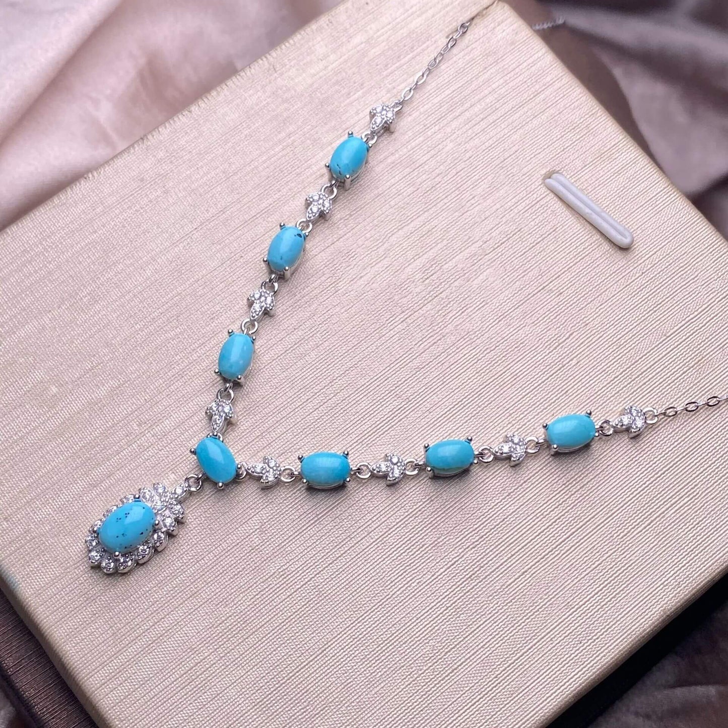 Opal/Black Opal/Turquoise/London blue topaz/Olivine/Garnet/ Hetian jade/Amethyst/Topaz S925 necklace, silver inlaid with full diamonds, exquisite light luxury evening wear chain, Opal collarbone chain, fashionable office lady