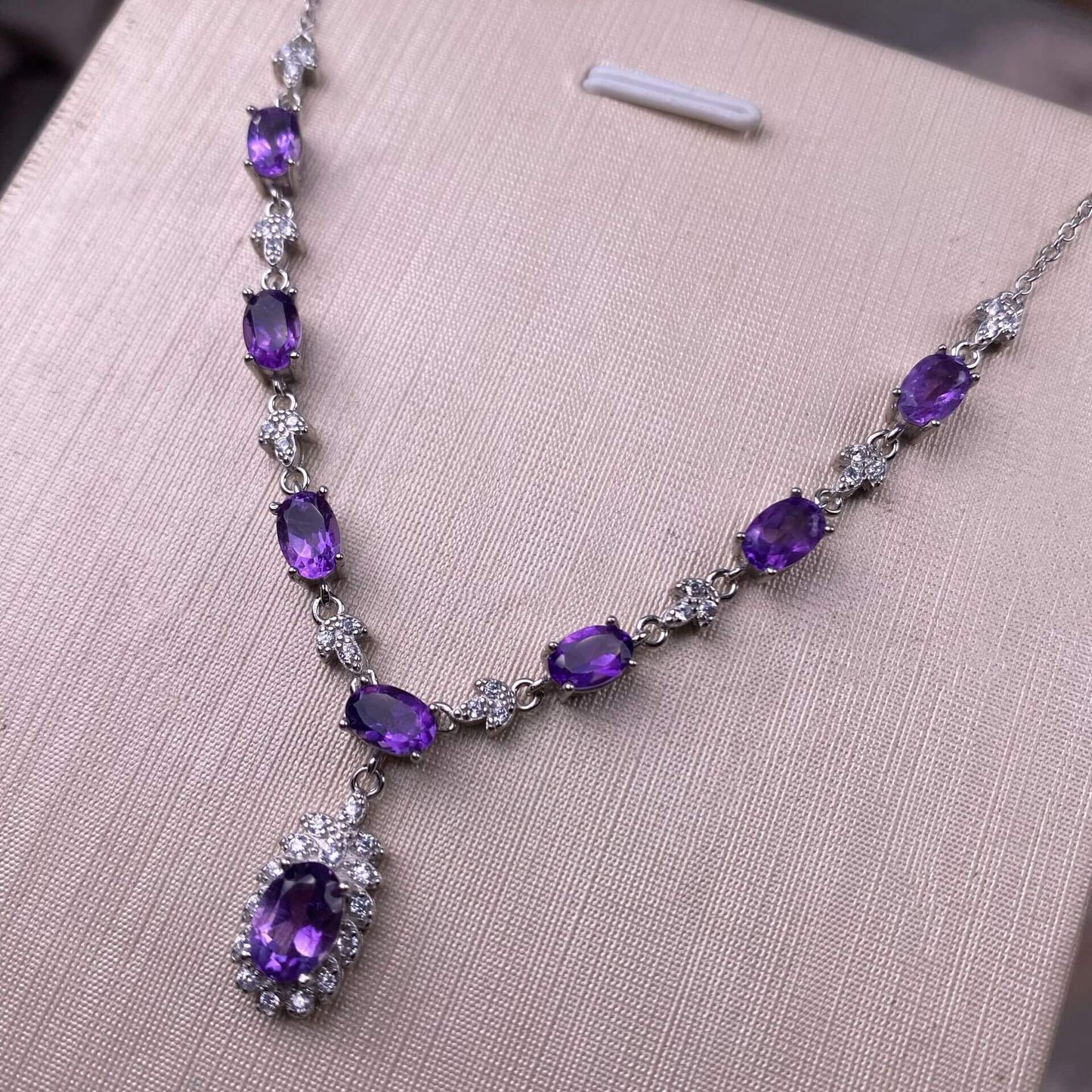 Opal/Black Opal/Turquoise/London blue topaz/Olivine/Garnet/ Hetian jade/Amethyst/Topaz S925 necklace, silver inlaid with full diamonds, exquisite light luxury evening wear chain, Opal collarbone chain, fashionable office lady